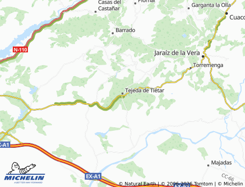 Mapa MICHELIN Tejeda de Tiétar - ViaMichelin