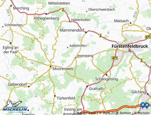 Mappa MICHELIN Jesenwang - ViaMichelin