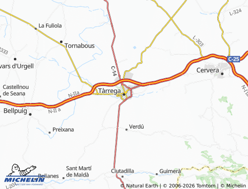 Kaart MICHELIN Tàrrega - ViaMichelin