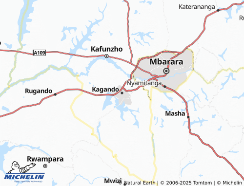 MICHELIN Kagando map - ViaMichelin