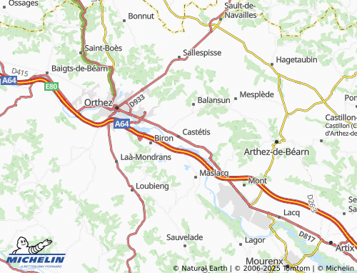 MICHELIN Castétis map - ViaMichelin