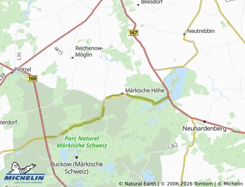 Kaart MICHELIN Märkische Höhe - ViaMichelin