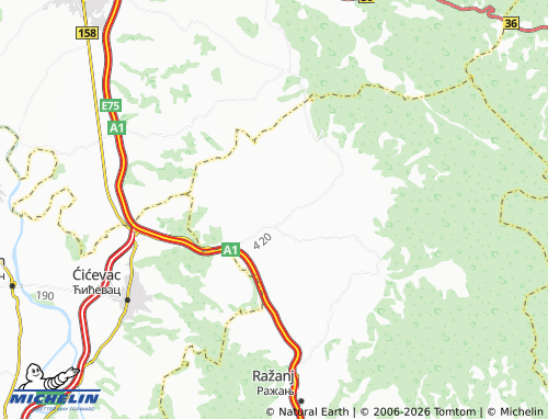 Mapa MICHELIN Pretrkovac - ViaMichelin