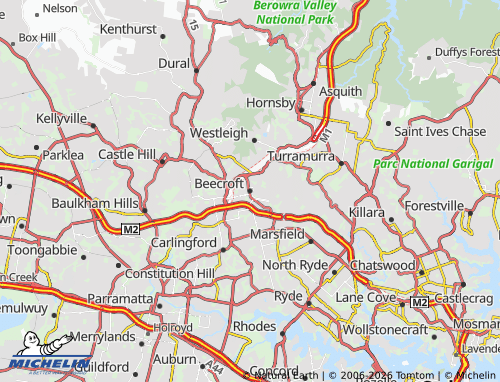 Mapa MICHELIN Beecroft - ViaMichelin
