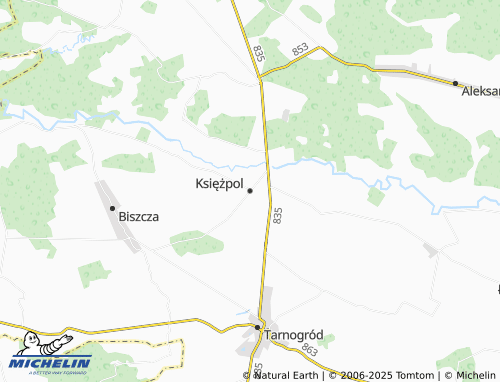 MICHELIN Księżpol map - ViaMichelin