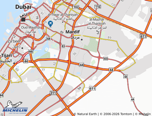 MICHELIN Al Warqa'a Third map - ViaMichelin