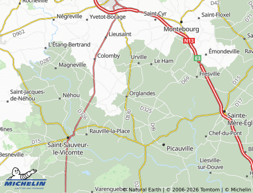 MICHELIN Orglandes map - ViaMichelin