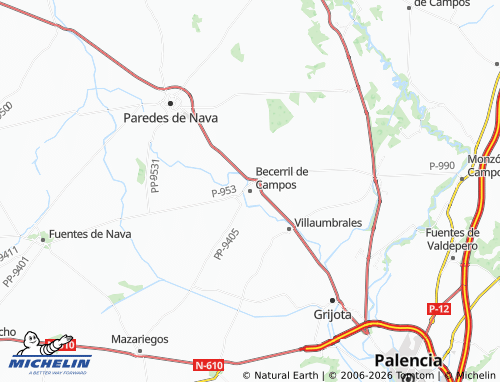 MICHELIN Becerril de Campos map - ViaMichelin