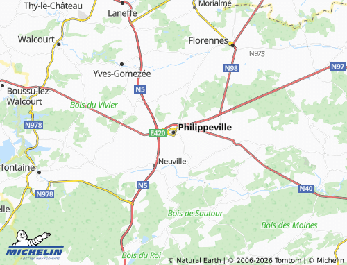 Kaart MICHELIN Philippeville - ViaMichelin