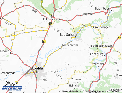 Mappa MICHELIN Niedertrebra - ViaMichelin
