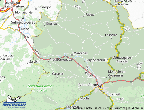 MICHELIN Mercenac map - ViaMichelin