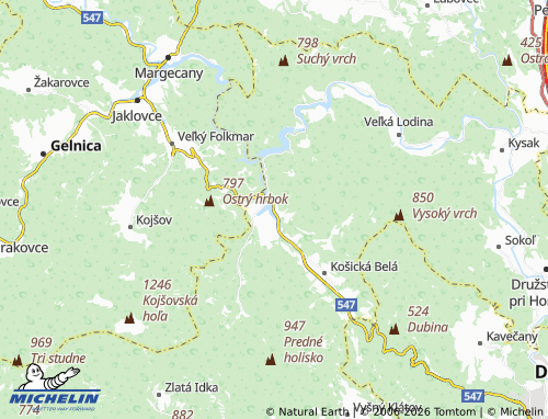 MICHELIN-Landkarte Košické Hámre - ViaMichelin