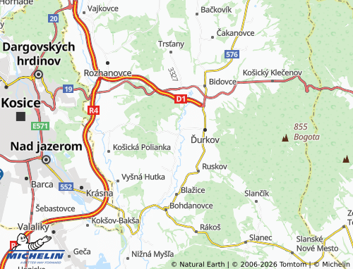 MICHELIN Olšovany map - ViaMichelin