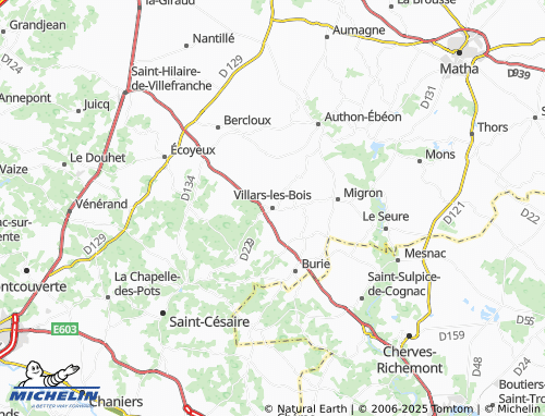 Mappa MICHELIN Villars-les-Bois - ViaMichelin
