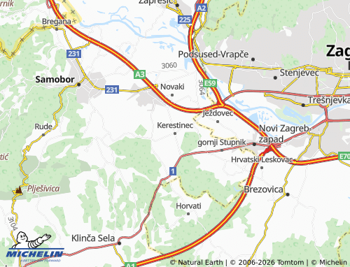 Mapa MICHELIN Kerestinec - ViaMichelin