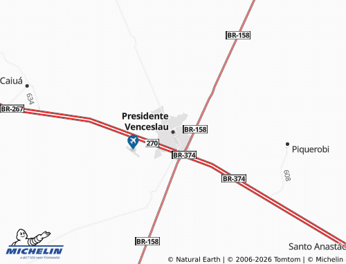 MICHELIN Presidente Venceslau map - ViaMichelin