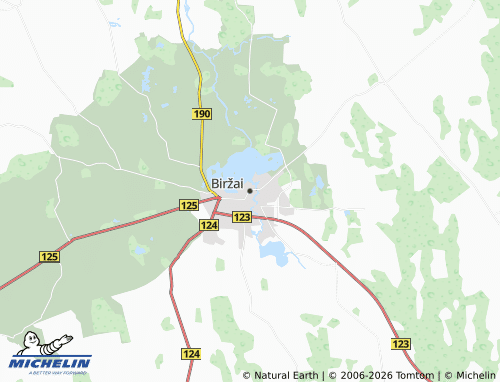 Mapa MICHELIN Biržai - ViaMichelin