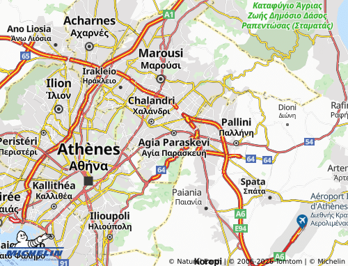 MICHELIN Agia Paraskevi map - ViaMichelin