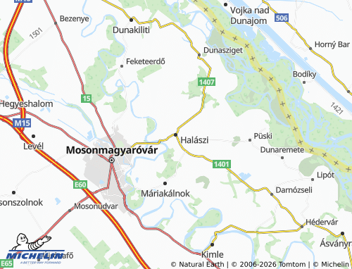 MICHELIN Halászi map - ViaMichelin