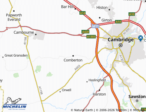 Carte MICHELIN Comberton - ViaMichelin
