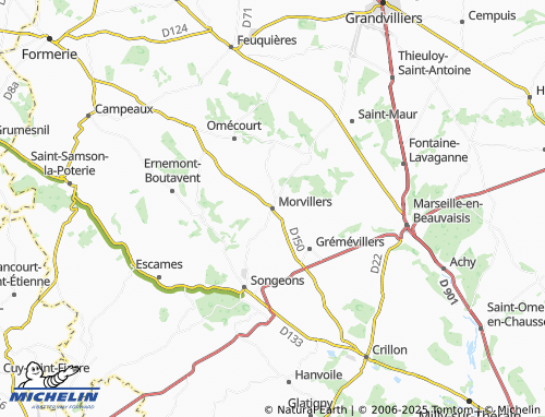 MICHELIN Morvillers map - ViaMichelin