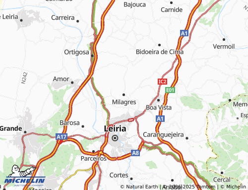 MICHELIN Milagres map - ViaMichelin