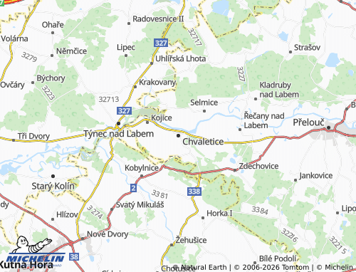 Kaart MICHELIN Chvaletice - ViaMichelin