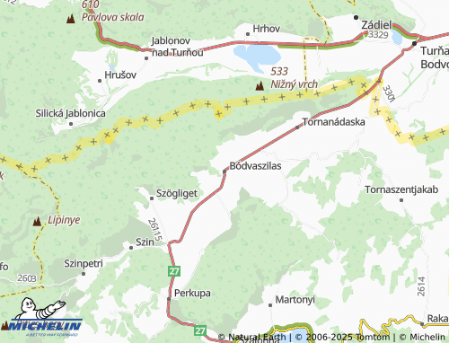 MICHELIN Bódvaszilas map - ViaMichelin