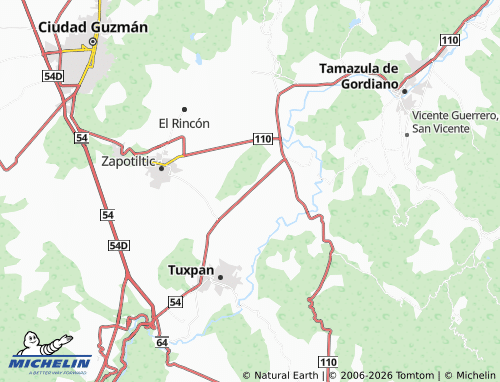 Mapa MICHELIN Coahuayote del Arco - ViaMichelin
