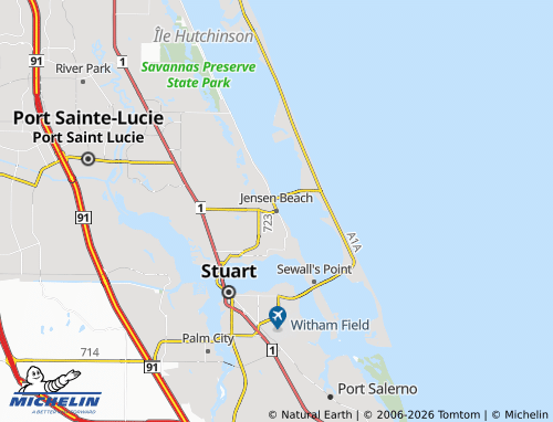 Carte MICHELIN Jensen Beach - ViaMichelin