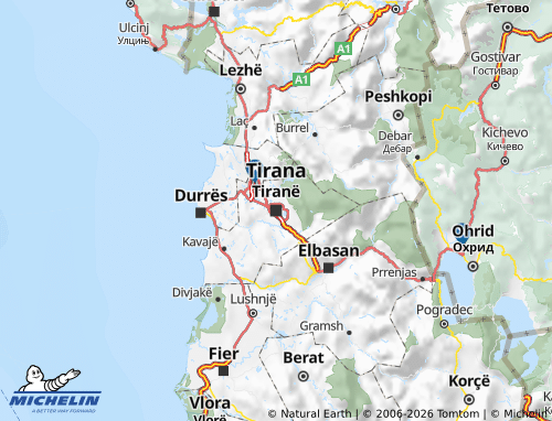 Mapa MICHELIN Tiranë - ViaMichelin