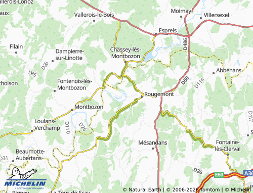 MICHELIN Montferney map - ViaMichelin