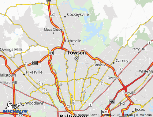 Mappa MICHELIN Towson - ViaMichelin