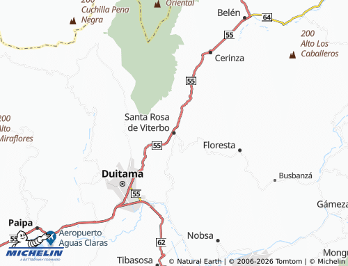 MICHELIN Santa Rosa de Viterbo map - ViaMichelin