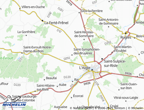 MICHELIN Saint-Symphorien-des-Bruyères map - ViaMichelin