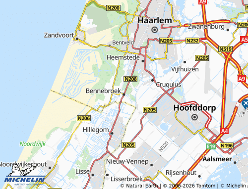 Mapa MICHELIN Bennebroek - ViaMichelin