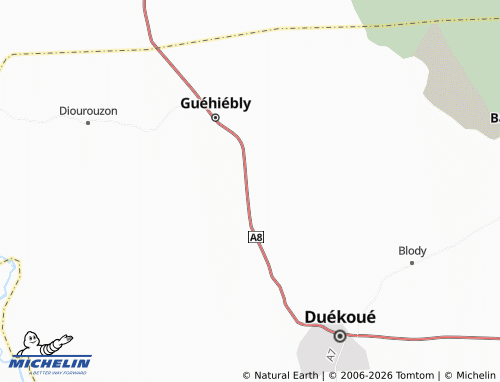 MICHELIN-Landkarte Diahouin - ViaMichelin