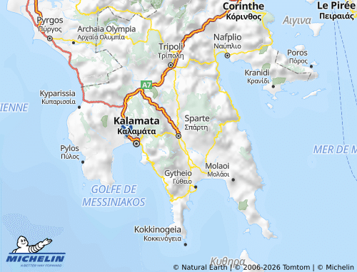 MICHELIN Lakonia map - ViaMichelin