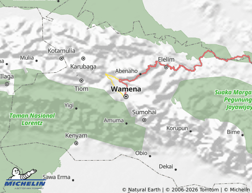 MICHELIN Papua Mountains map - ViaMichelin