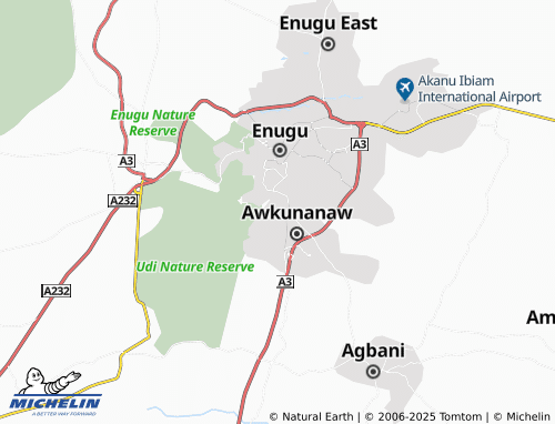 MICHELIN Uwani Southern Extension map - ViaMichelin