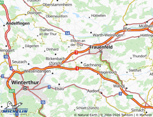 MICHELIN-Landkarte Islikon - ViaMichelin