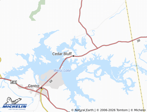 Mapa MICHELIN Cedar Bluff - ViaMichelin