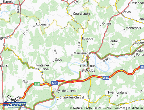 Mappa MICHELIN Mancenans - ViaMichelin