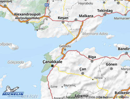 MICHELIN Gelibolu map - ViaMichelin