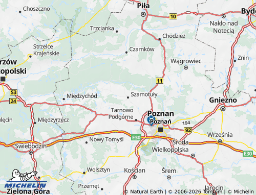MICHELIN Szamotulski map - ViaMichelin