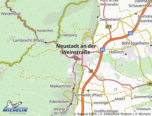 Carte MICHELIN Neustadt an der Weinstraße - ViaMichelin