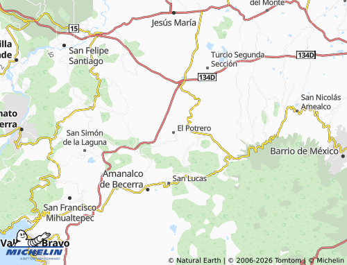 Mapa MICHELIN El Potrero - ViaMichelin