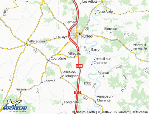 MICHELIN Villegats map - ViaMichelin