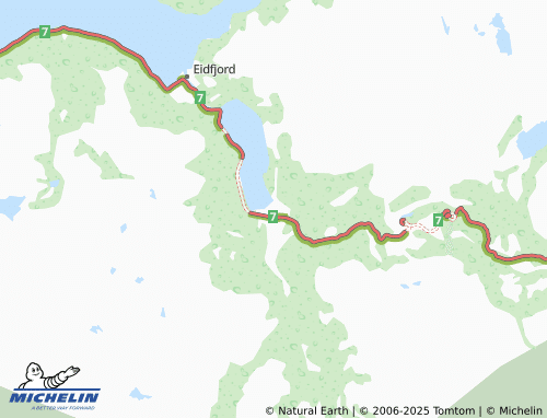 Carte MICHELIN Øvre Eidfjord - ViaMichelin