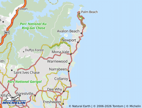 Mapa MICHELIN Mona Vale - ViaMichelin